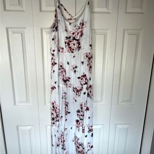 Torrid Floral Maxi Dress 1X (14/16) Sleeveless Flowy Tie Back NWT